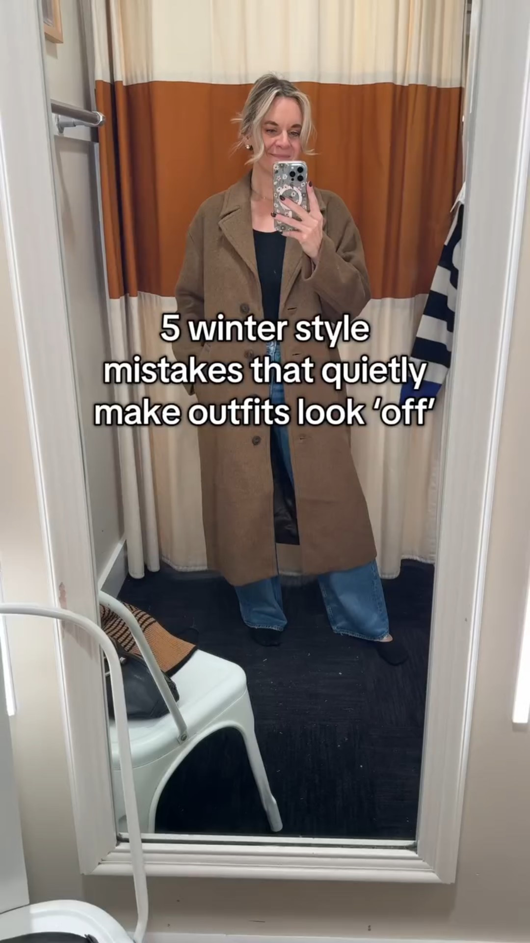 This one is subtle — but once you see it, you can’t unsee it. 

A wool coat that hits mid-thigh or right at the widest part of the hip often throws off proportions, especially with winter layers underneath. It can make outfits feel boxy, dated, or unfinished — even when everything else is “right.” 

Longer coats create a cleaner vertical line. Cropped coats create intention. That in-between length? It’s usually the problem. 

This is one of the first things we fix when clients feel like their winter outfits look off. 

Save this before buying your next coat.