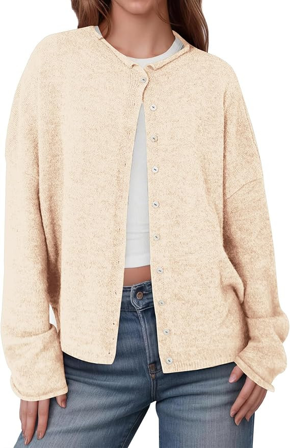 IPMQ Womens Lightweight Open Front Cardigan Sweaters Casual Long Sleeve Sweater Tops Soft Knit Ou... | Amazon (US)