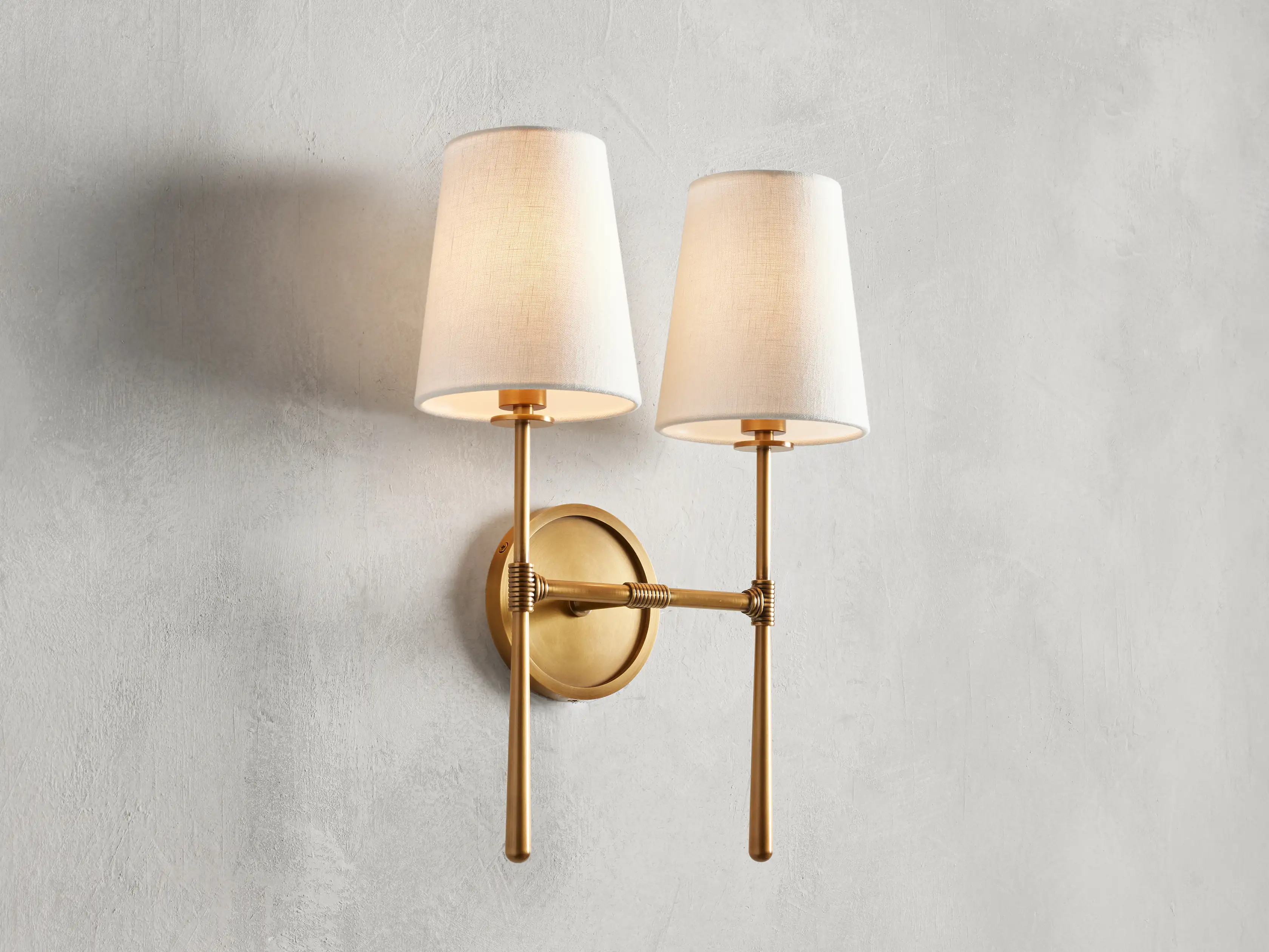Rhodes Double Sconce in Brass | Arhaus