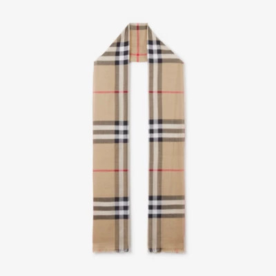 Check Lightweight Wool Silk Scarf | Burberry (UK)