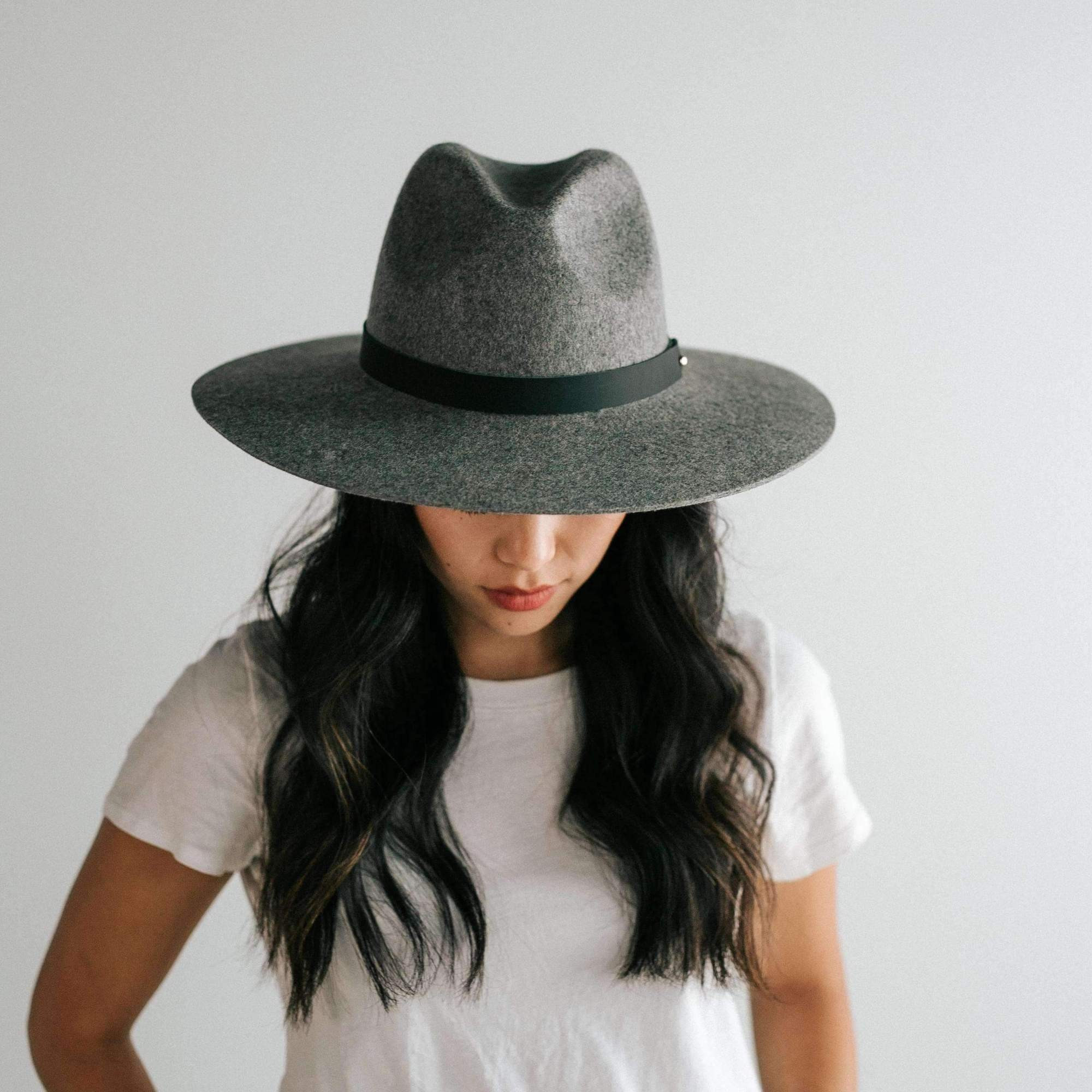 Scottie Wide Brim Fedora - Grey | Gigi Pip