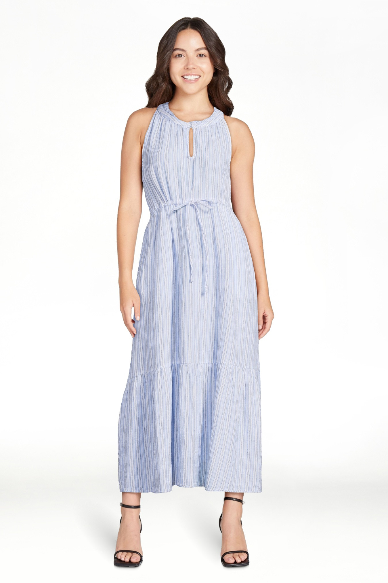 Time and Tru Women's Midi Double Cloth Dress | Walmart (US)