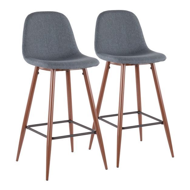 Set of 2 Pebble Mid-Century Modern Barstools - LumiSource | Target