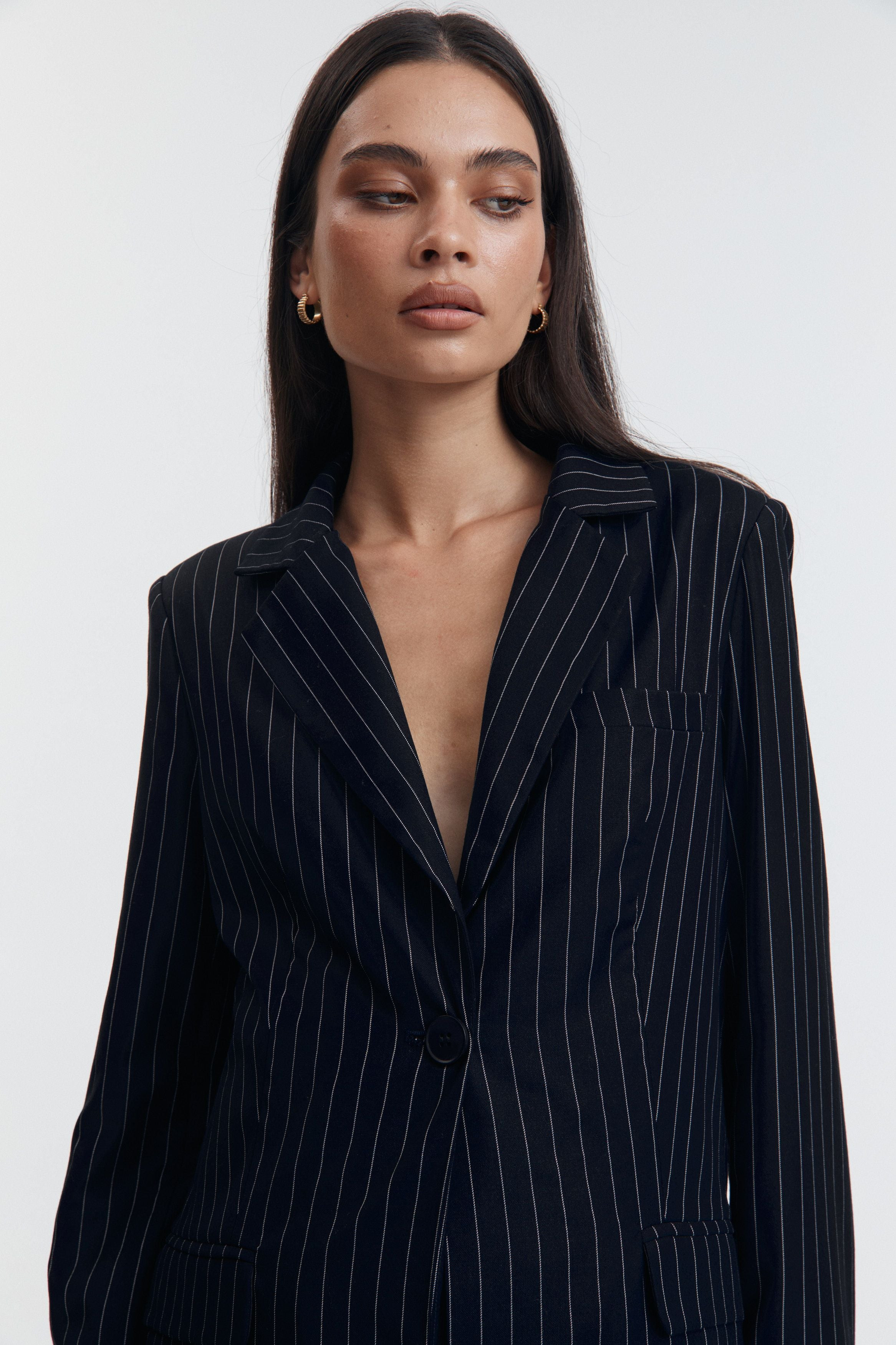 Copenhagen Blazer (Navy Pinstripe) | Legoe Heritage Maternity APAC