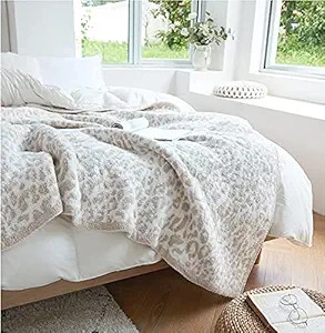 Fluffy Microfiber Leopard Knitted Throw Blanket Super Soft Cozy Lightweight Fleece Bed Blanket fo... | Amazon (US)