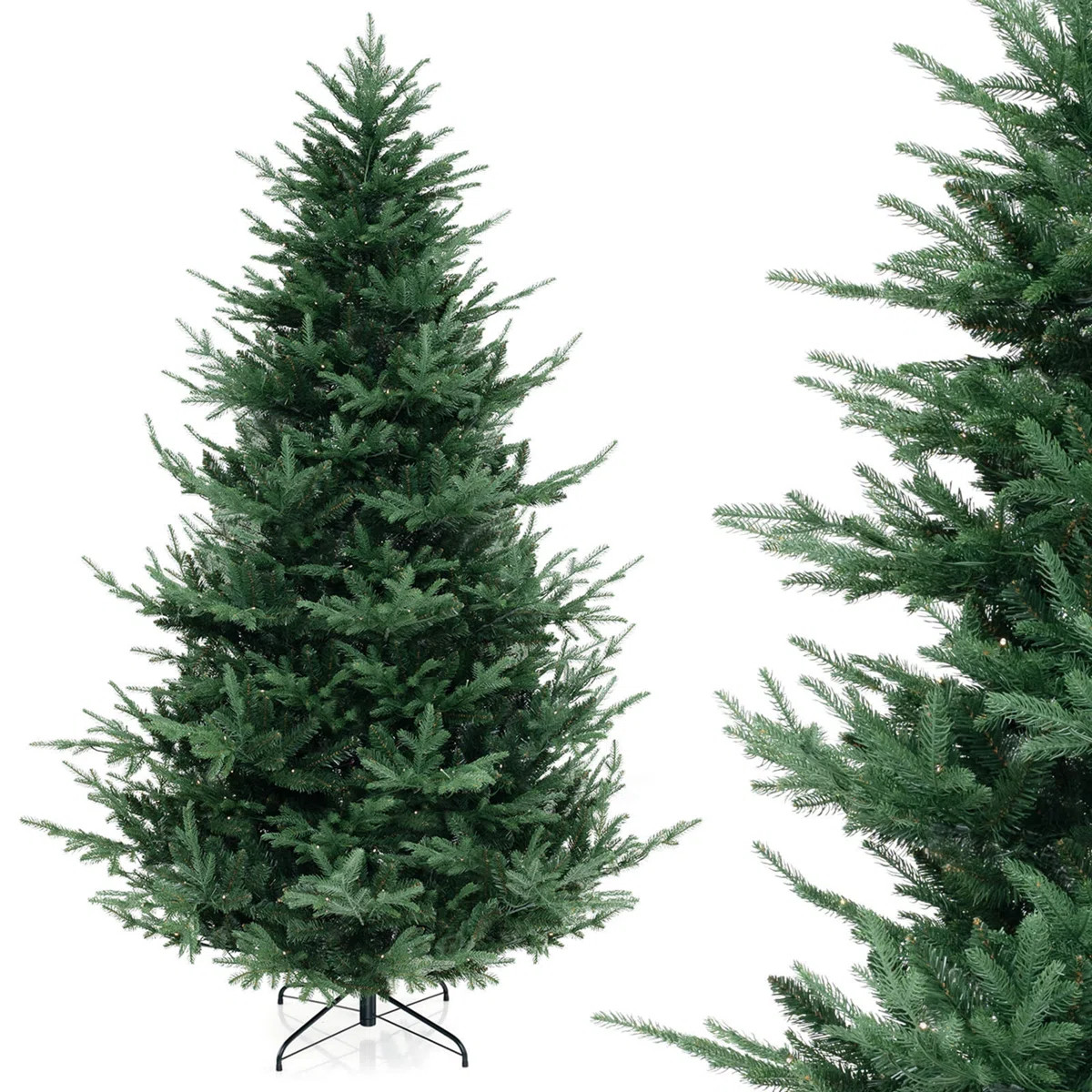 Artificial Xmas Tree With Pvc Pe Branch Tips Warm White Led Lights | Wayfair North America