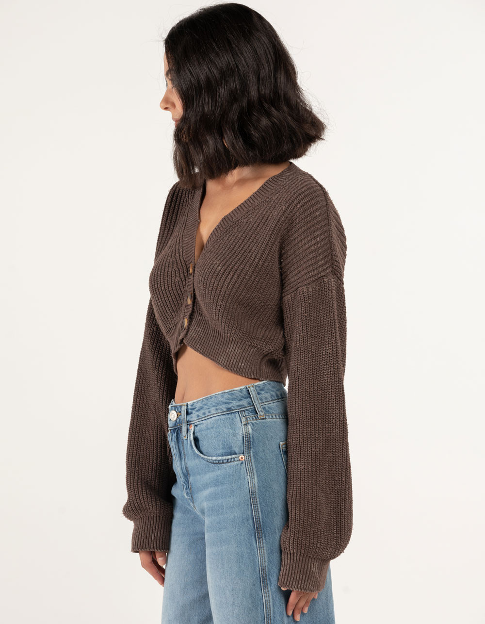BDG Urban Outfitters Acid Washed Kai Womens Crop Cardigan | Tillys