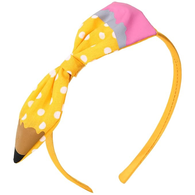 Cute Yellow Pencil Bow Headband for Girls Hair Accessories Outfit | Amazon (US)