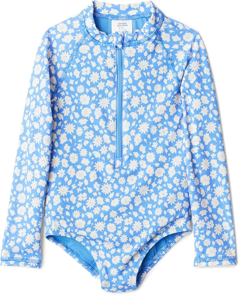 Amazon Essentials Girls Rash Guard one-piece Swimsuit | Amazon (US)