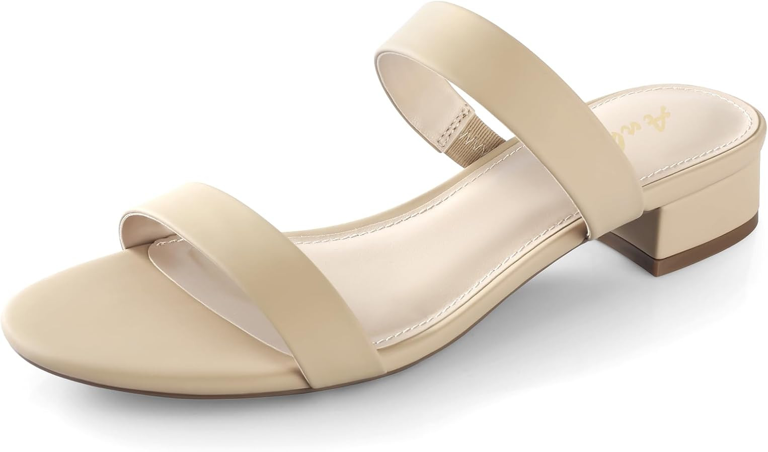 Ankis Women Black White Nude Clear Heels Sandals - 1 Inch Heels for Women Low Chunky Block Heels ... | Amazon (US)