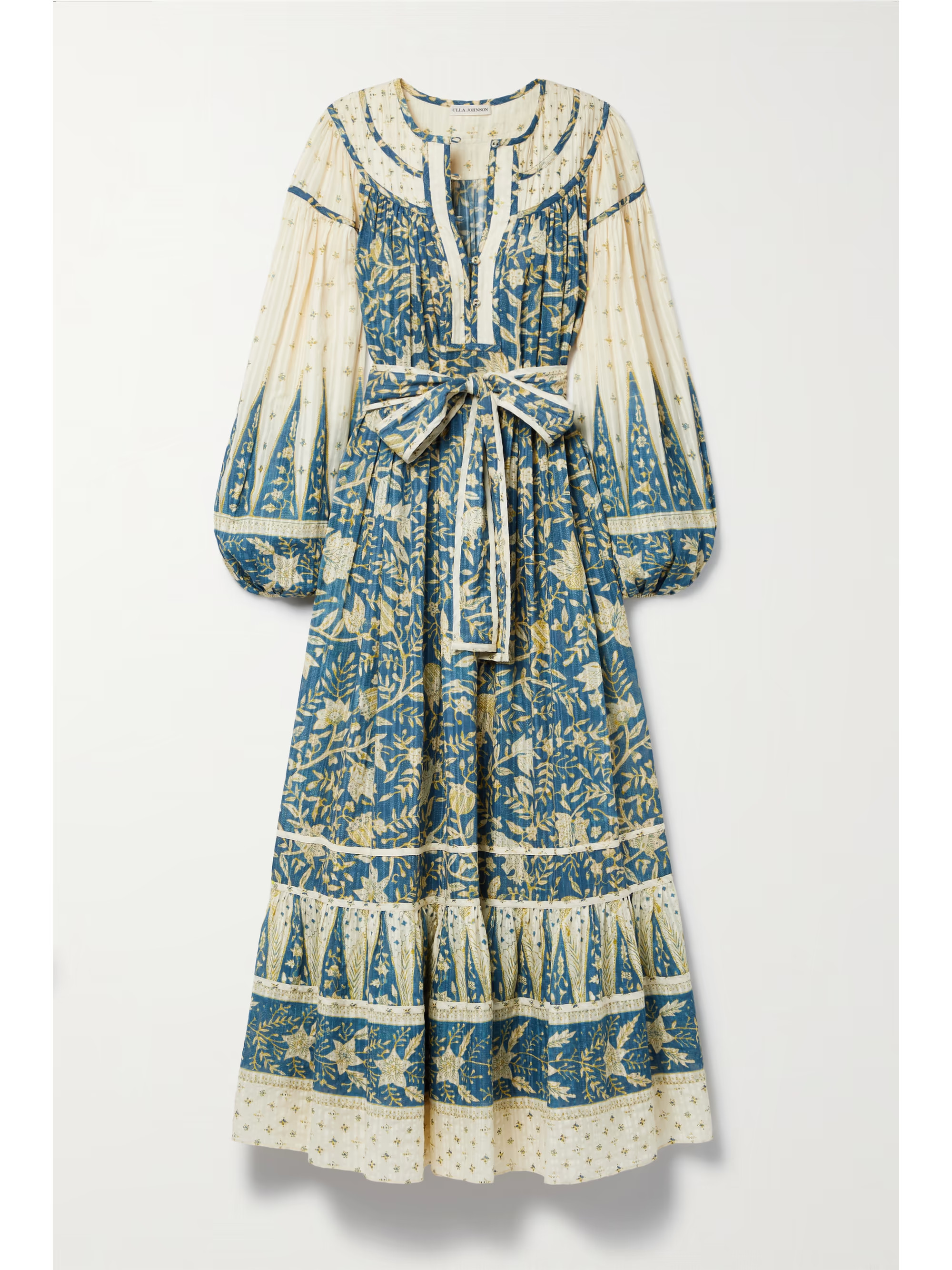 Kemala belted printed cotton-blend voile maxi dress | NET-A-PORTER (US)