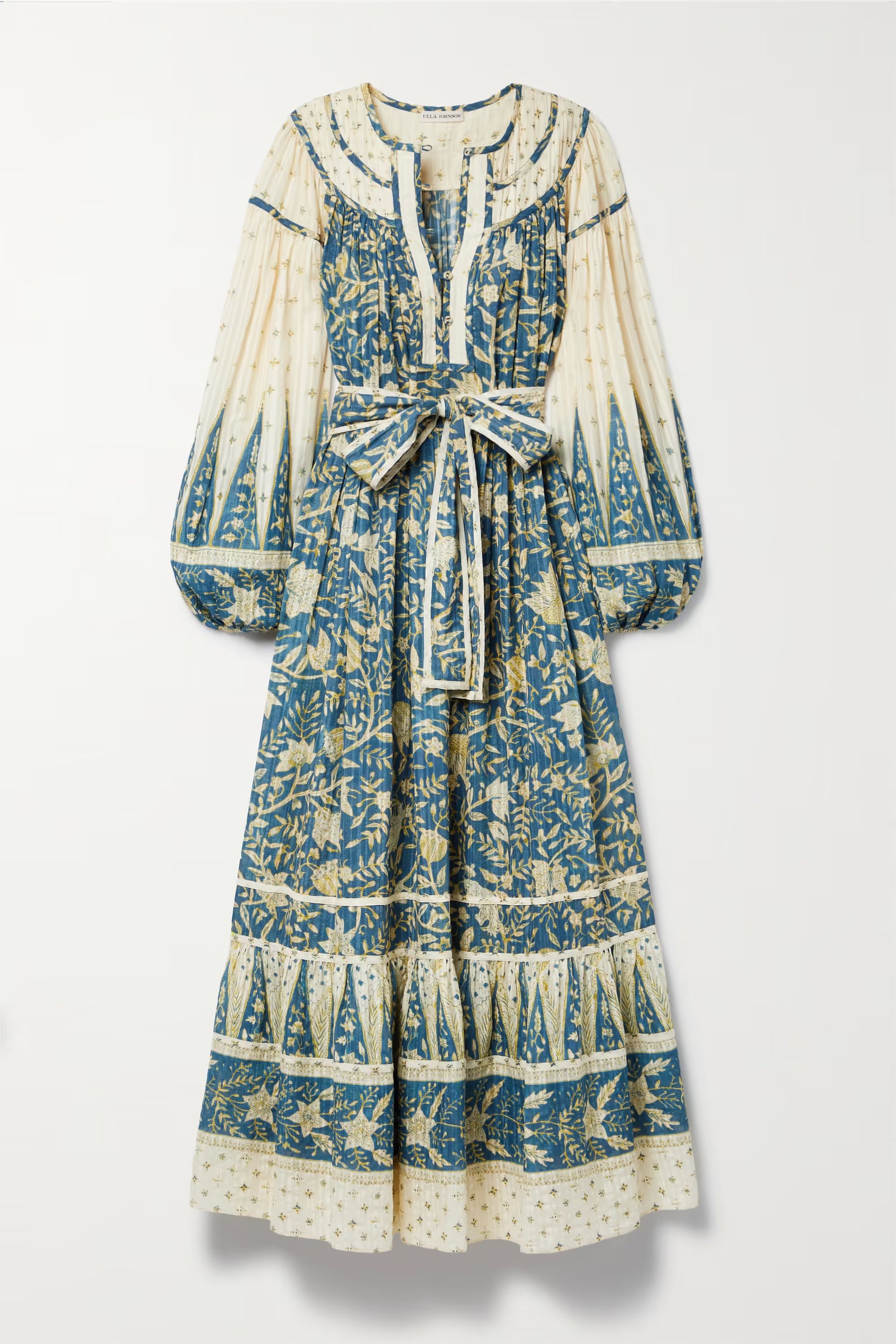 Kemala belted printed cotton-blend voile maxi dress | NET-A-PORTER (US)