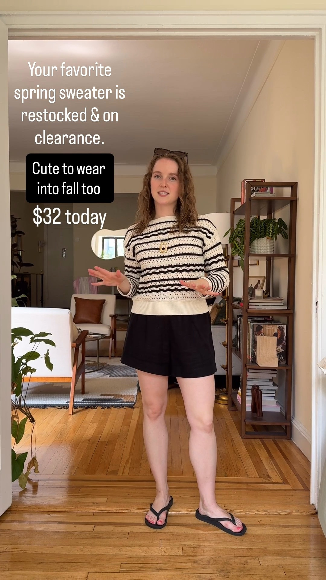 Loft open knot sweater on clearance under $35. Wearing xs petite great to wear into fall too

#LTKSaleAlert #LTKPetite