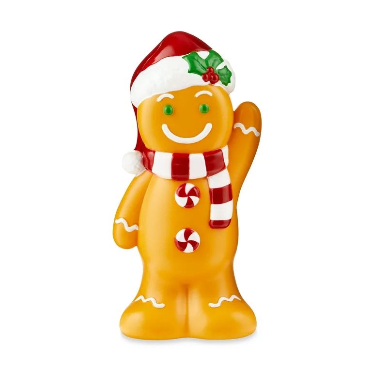 11” LED Colorful Tabletop Gingerbread Boy Blow Mold, Holiday Time, Christmas Decoration | Walmart (US)