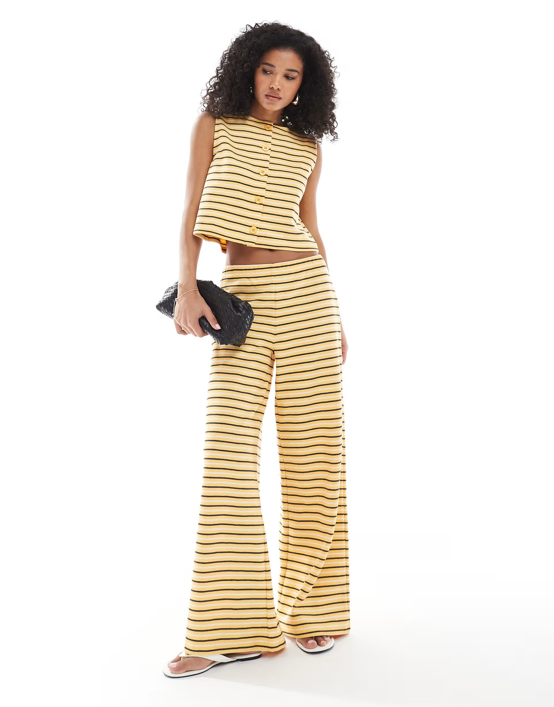 Miss Selfridge premium soft rib sleeveless waistcoat trouser co ord | ASOS (Global)