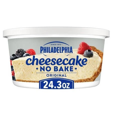 Philadelphia No Bake Cheesecake Filling, 1 Tub, for Quick and Easy Desserts, Original, No Artificial Preservatives, Flavors or Dyes, 24.3 oz | Walmart (US)