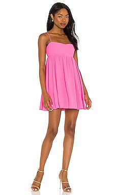 Amanda Uprichard Jojo Dress in Pink Lacquer from Revolve.com | Revolve Clothing (Global)