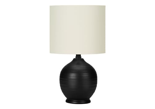 Monarch Specialties I 9739 LightingTable Lamp, Black Ceramic, Ivory/Cream Shade, Transitional | Amazon (US)