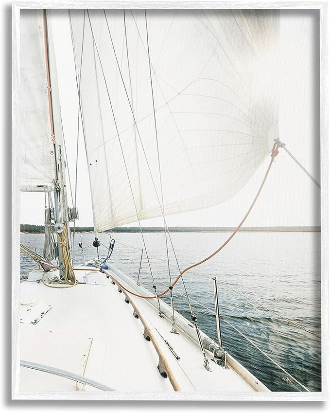 Stupell Industries Nautical Boat Mast View Framed Giclee Art by Sisi and Seb | Amazon (US)