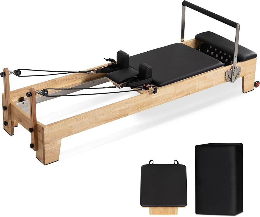 Pilates Reformer Machine, Wood Pilates Machine Bed Yoga Exercise Strength Training Equipment for ... | Amazon (US)