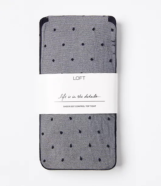 Loft Dotted Sheer Control Top Tights | LOFT