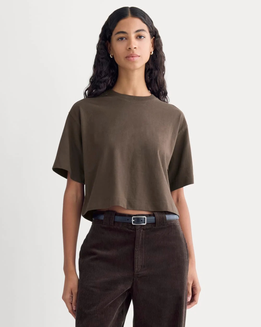 The Premium Weight Cropped Tee | Coffee Bean | Everlane