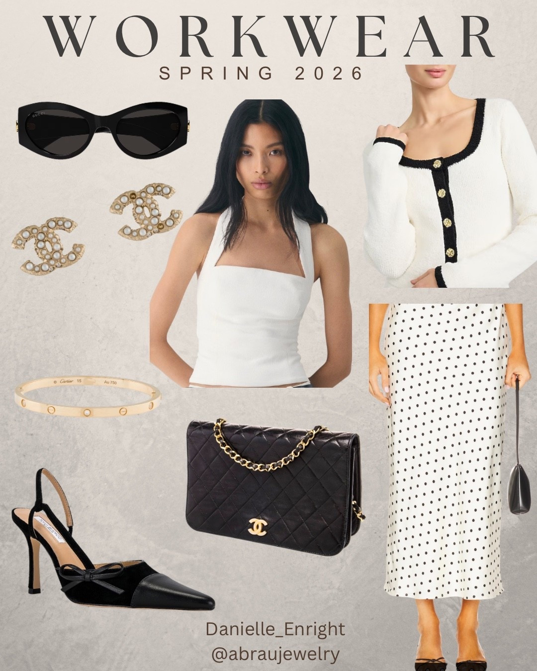 Luxury outfit for church or work, day to evening outfit

🏷️ Chanel bag , Chanel purse , Gucci sunglasses , Aritzia halter top , polka dot skirt , Chanel earrings , Cartier love bracelet , lady jacket , black white sweater , work outfit , workwear , midi skirt , Carolyn Bessett Kennedy Outfit

#LTKootd #LTKWorkwear