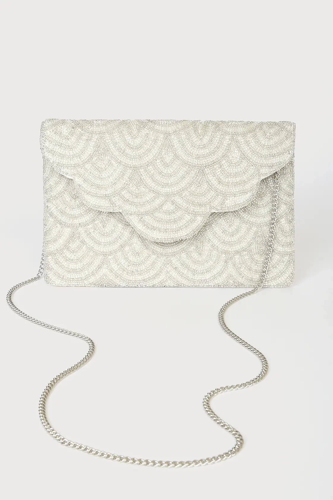 Touch of Brilliance Silver Beaded Clutch | Lulus