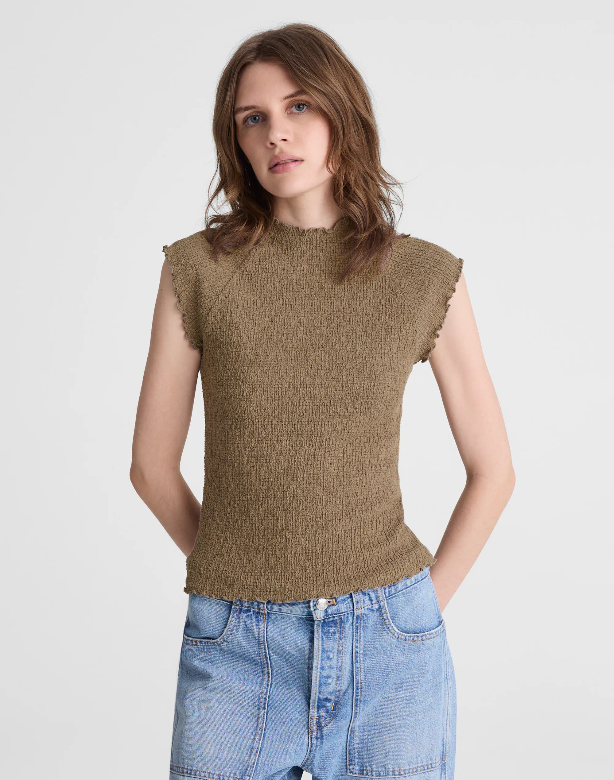 Smocked Mockneck Tank | Madewell