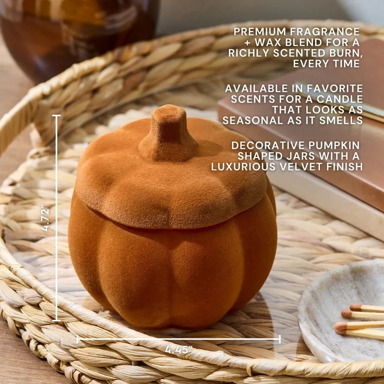 Better Homes & Gardens Farm Apple Pumpkin 2-Wick Flocked Pumpkin Jar Candle | Walmart (US)