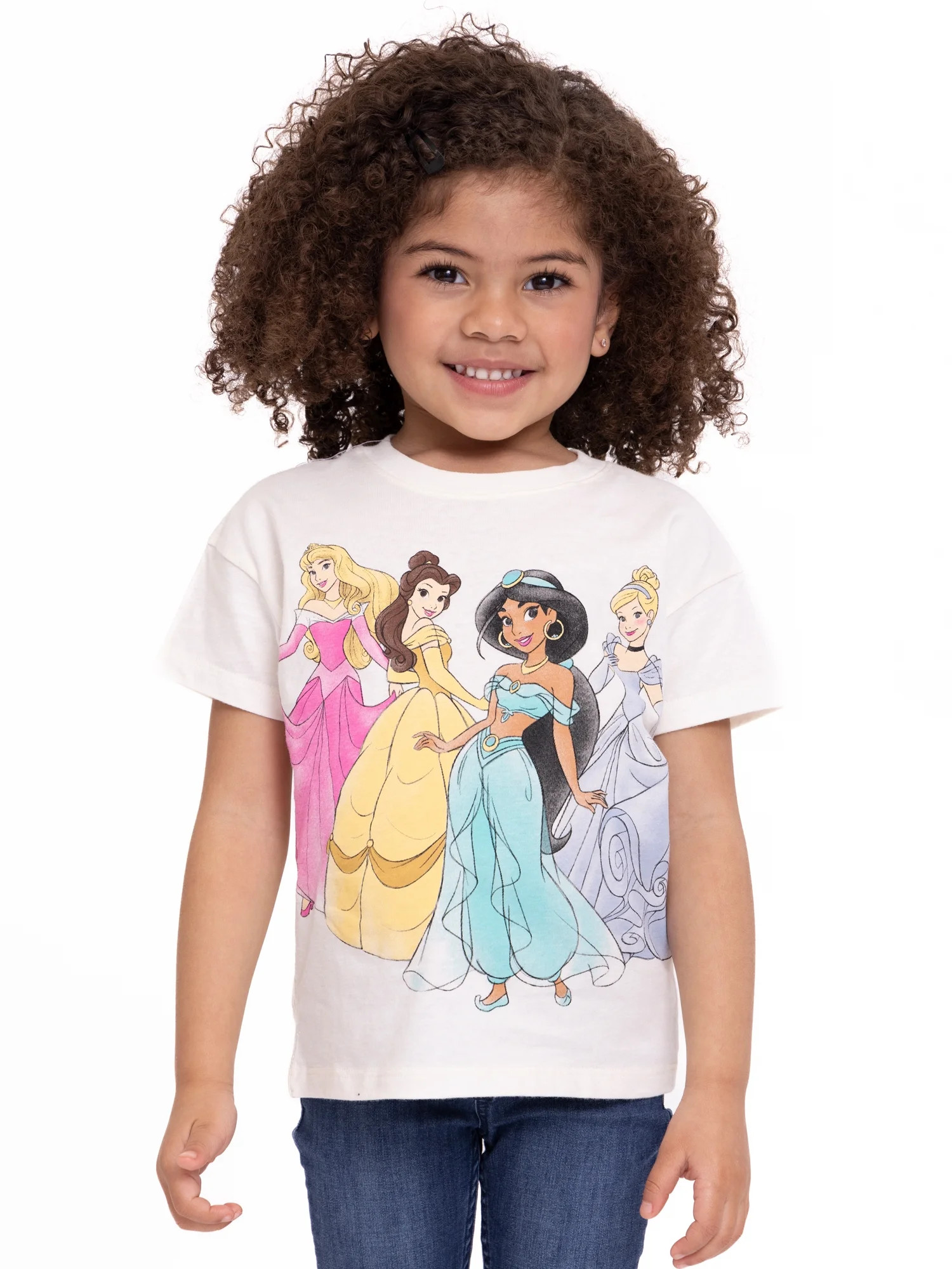 Disney Princess Toddler Girls Short Sleeve Crewneck T-Shirt, Sizes 12M-5T | Walmart (US)