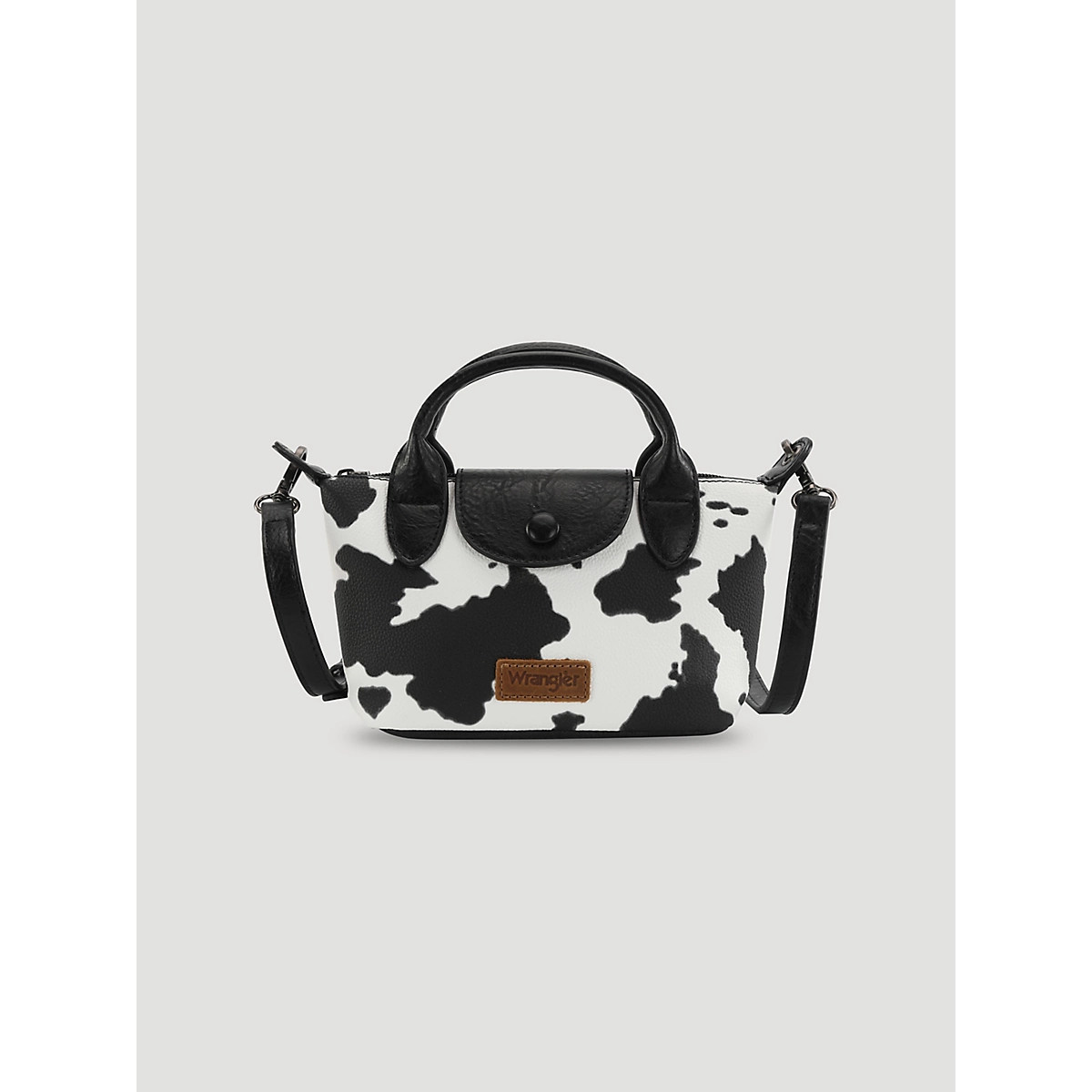 Cow Print Mini Cross Body in Black | Wrangler