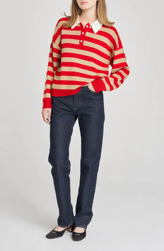 WAYF Logan Stripe Polo Sweater | Nordstrom | Nordstrom