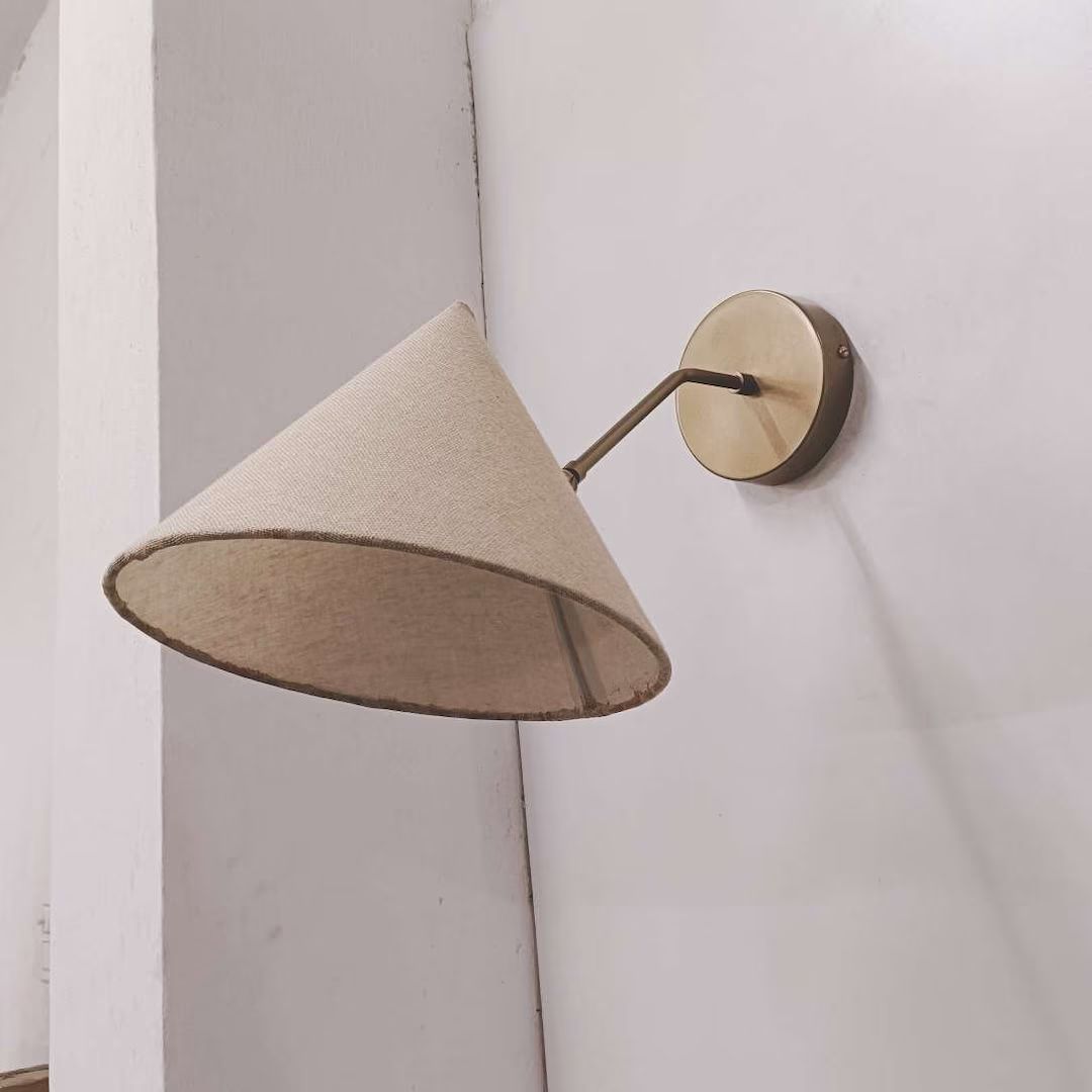 Handmade 1 Fabric Shade Wall Lamp ,modern Wall Sconce Shade , Mid Century Wall Light Fixture , Ma... | Etsy (US)