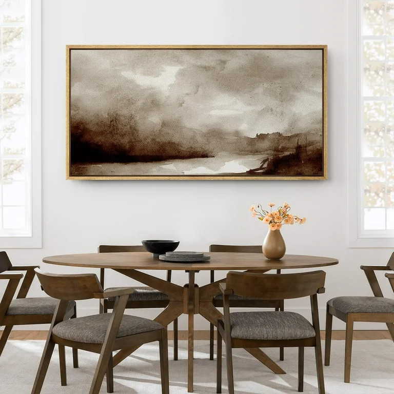 IDEA4WALL Extra Large Framed Canvas Print Wall Art Moody Landscape Sepia Toned Fine Art Vintage A... | Walmart (US)