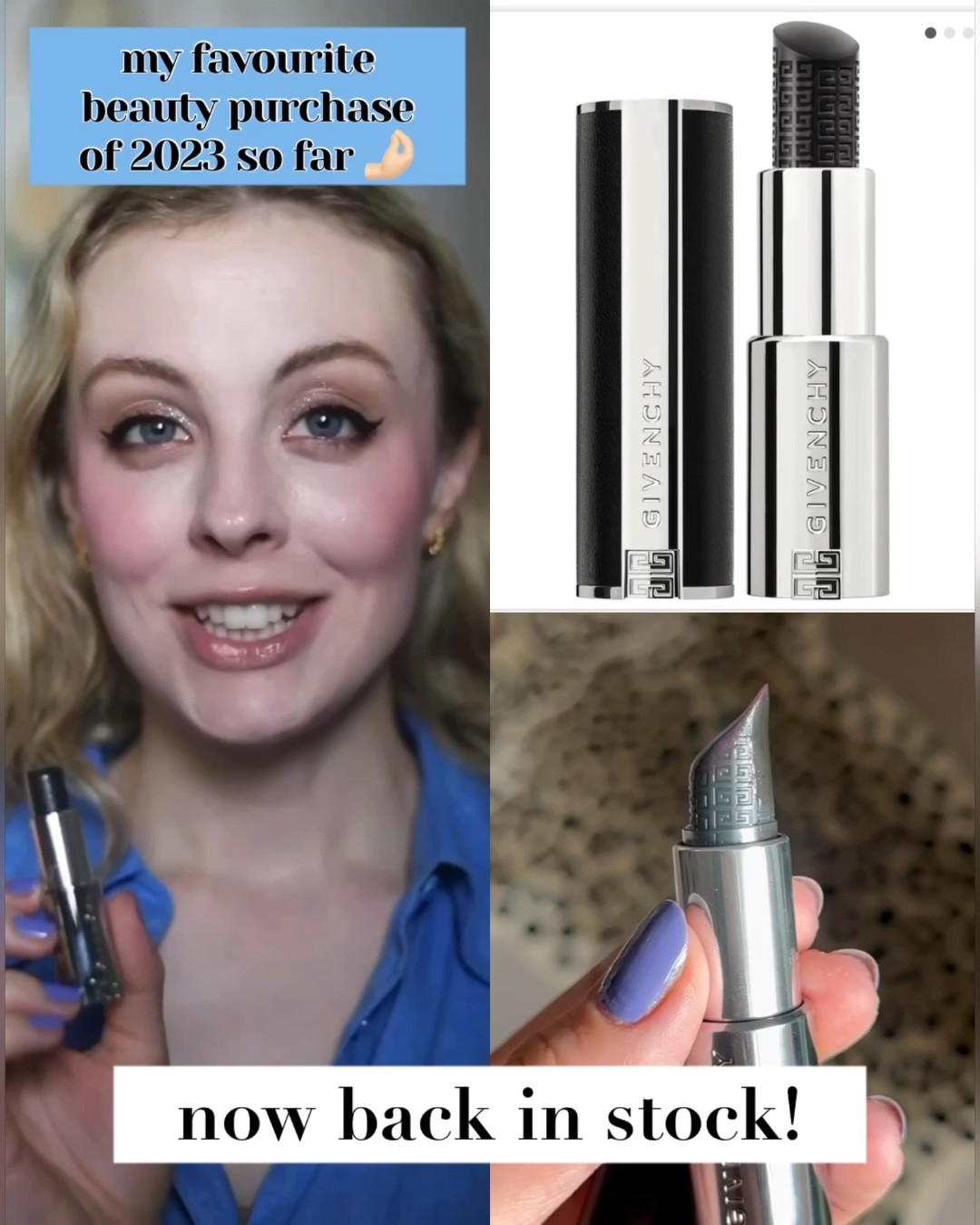 this has to be my favourite makeup purchase of 2023 so far and it’s now back in stock on sephora after being sold out for months! 

this is the givenchy interdit 24 hr revealing color balm and i wear it most days. so pretty with a nice rose flavour 🤌🏻.



#LTKunder50 #LTKbeauty #LTKSeasonal