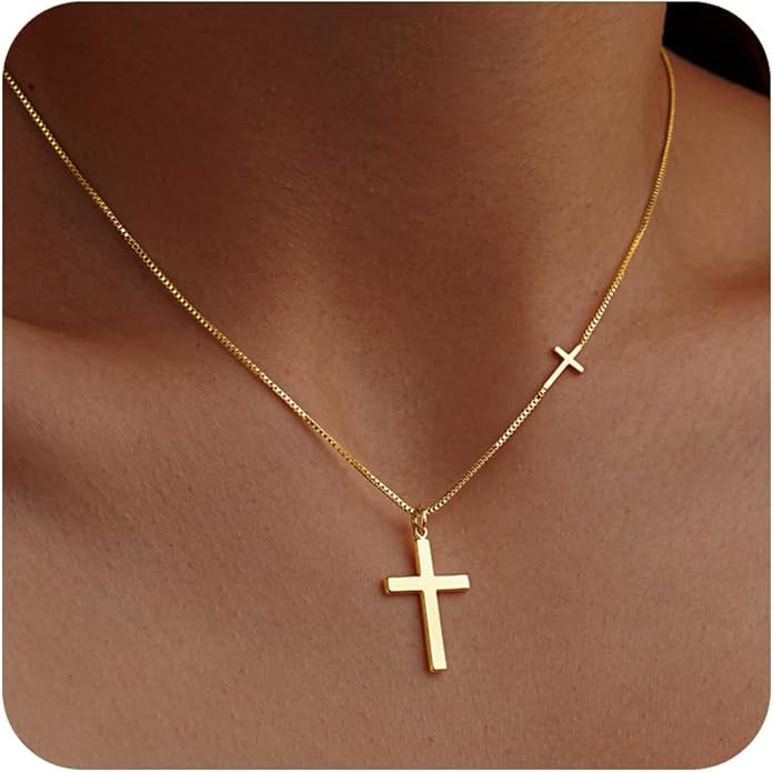 06-Double Cross Necklace | Amazon (US)