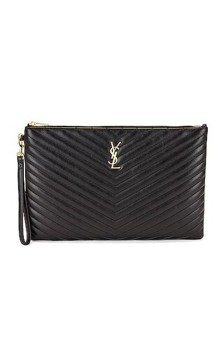 Saint Laurent Monogramme Pouch in Nero | FWRD | FWRD 