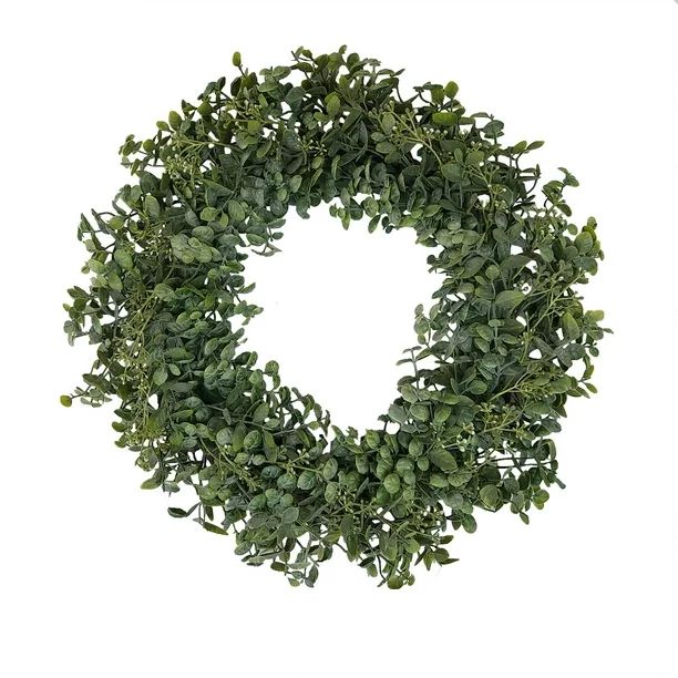 Mainstays 18" Artificial Plant Boxwood Wreath, Green Color. | Walmart (US)