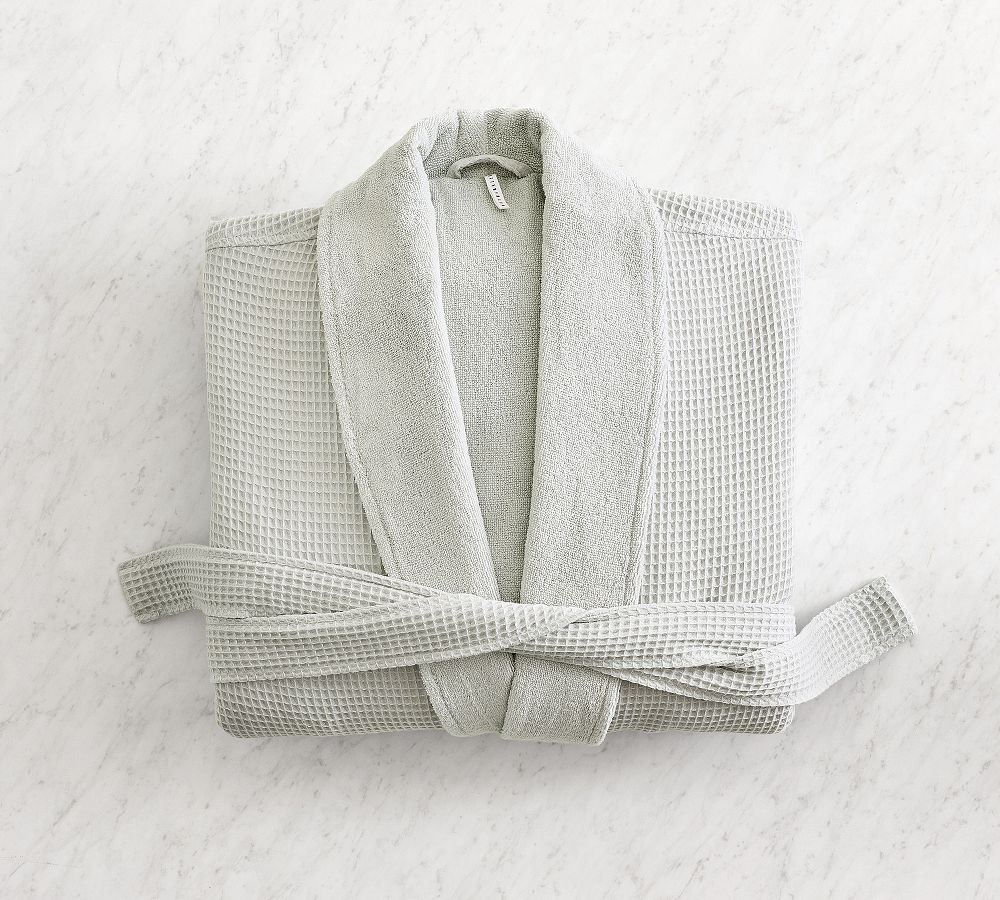 Waffle Weave Resort Robe, Large, Gray Frost | Pottery Barn (US)