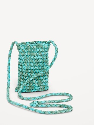 Straw-Paper Crochet Crossbody Bag for Women | Old Navy (US)