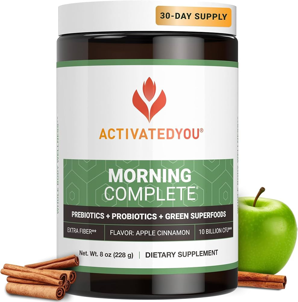 ACTIVATEDYOU Morning Complete Daily Wellness Greens Superfood Drink Mix for Gut Health w/Prebioti... | Amazon (US)