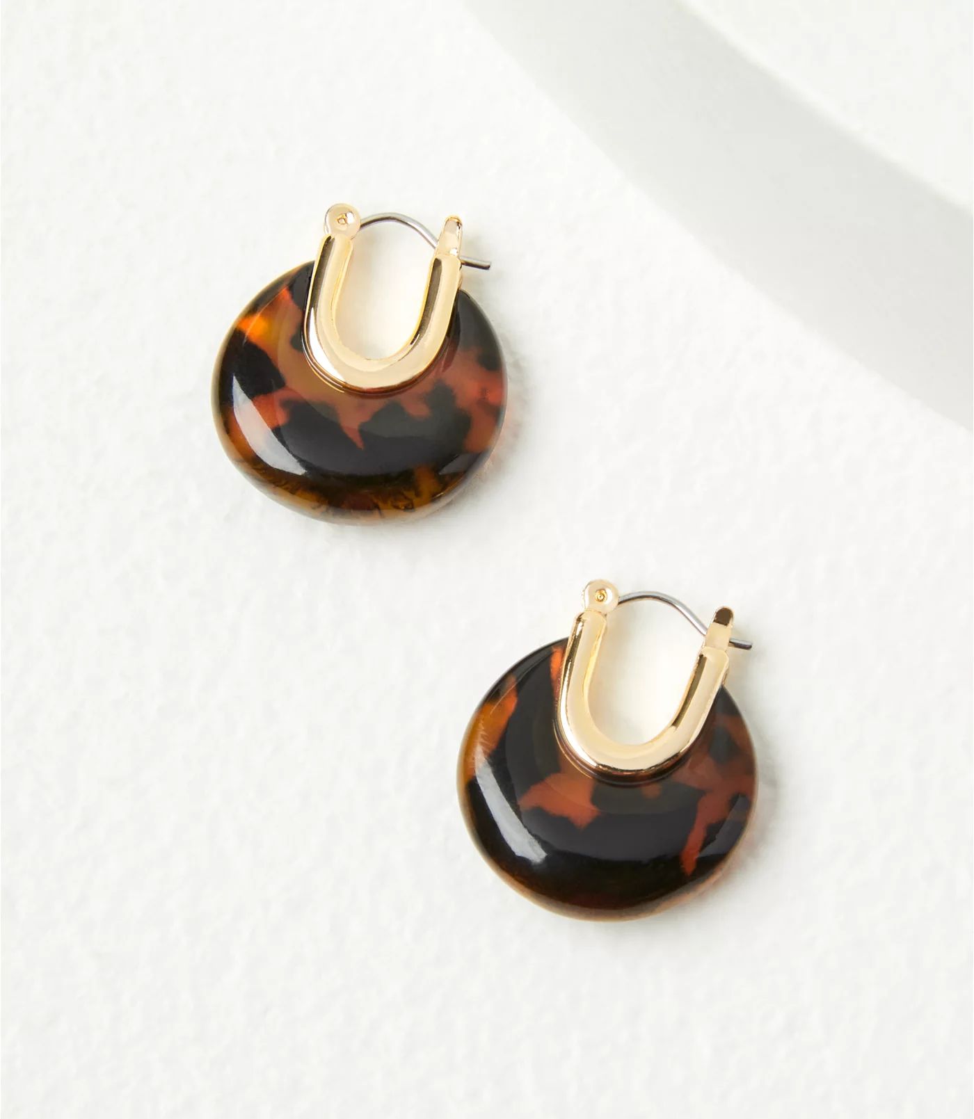 Tortoiseshell Print Hoop Earrings | LOFT