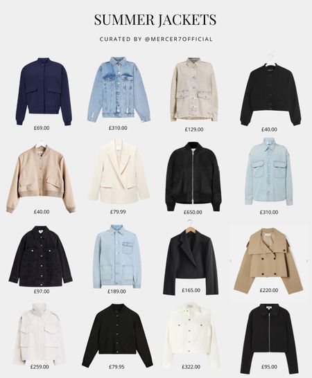 Here is a mini edit I’ve curated of lightweight jackets for summer. I've included a range of styles, from bomber jackets to cropped blazers.

#LTKstyletip #LTKeurope #LTKsummer