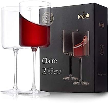 JoyJolt Red Wine Glasses – Claire Collection Set of 2 Large Wine Glasses – 14-Ounce Crystal W... | Amazon (CA)