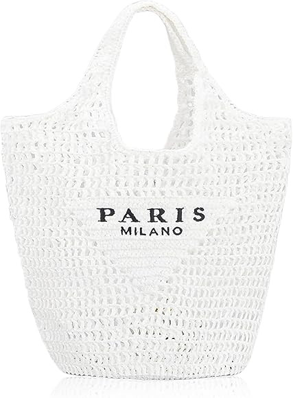 Straw Tote Bag for women,Mesh Hollow Woven Tote Bag,Handbag Beach Bag,Paris Hobo Bag,Large Should... | Amazon (US)