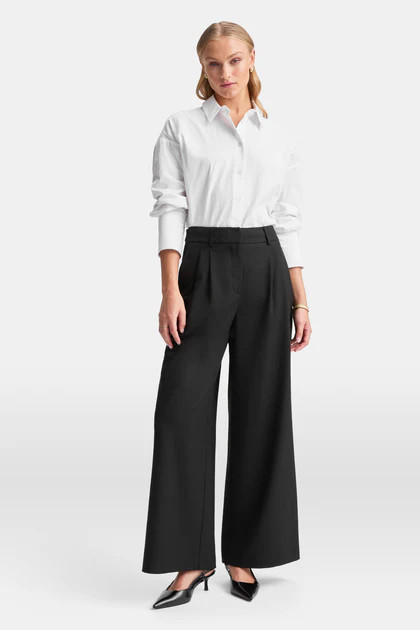 EVERYDAY TAILORING ADJUSTABLE WIDE LEG TROUSERS - BLACK | TALA (UK)