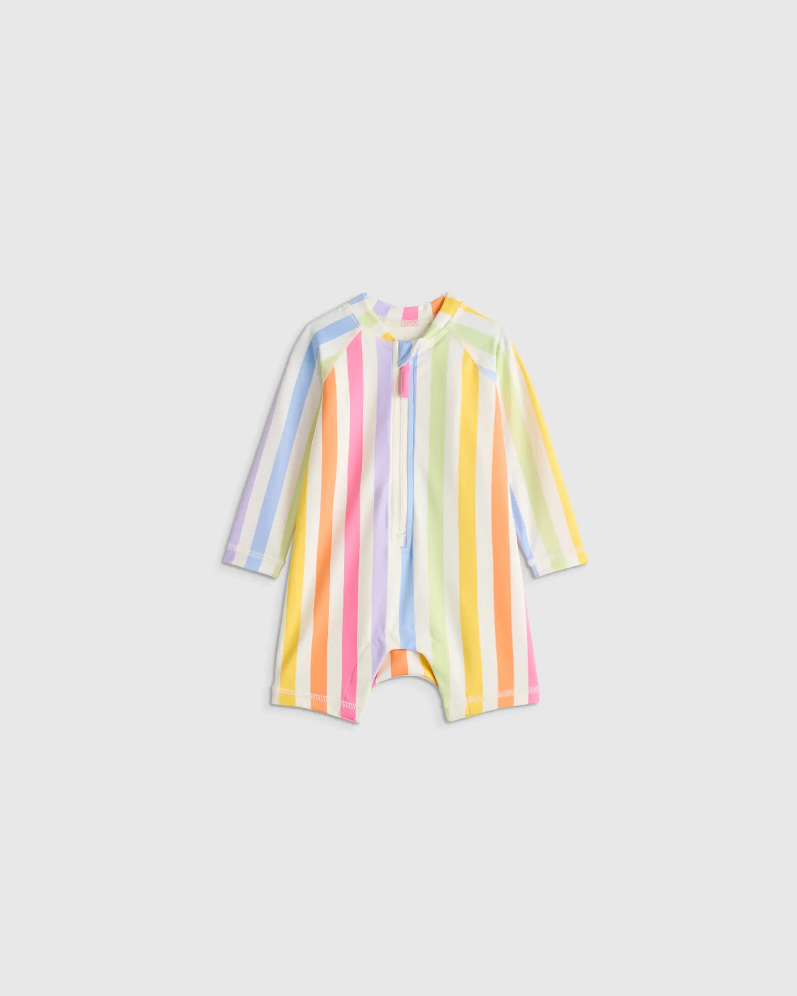 Long Sleeve Zip-Up Rash Guard One-Piece - Baby in Rainbow Stripe | Quince