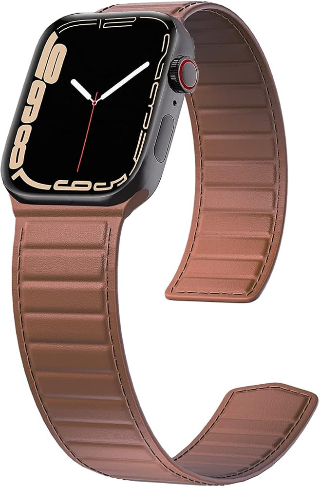 Correas magnéticas de cuero vintage para Apple Watch Band 1.929 in 1.811 in 1.772 in 1.732 in 41... | Amazon (US)