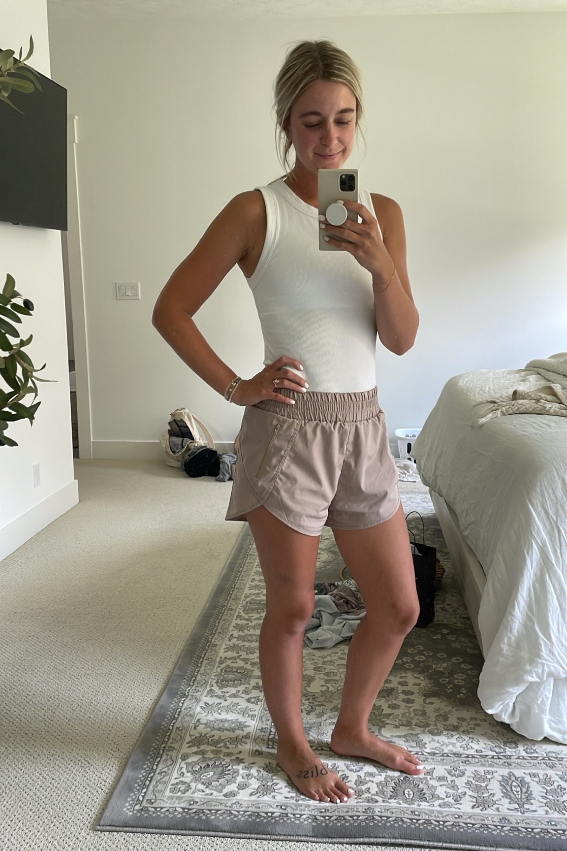 simple + casual athleisure outfit of the day 🤍 amazon shorts | athletic shorts | ribbed tank | closet staples

#LTKfit #LTKstyletip #LTKunder50